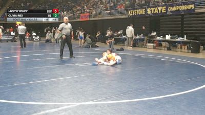 73 lbs Round Of 32 - Jaclyn Yohey, Benton vs Olivia Rex, Oil City