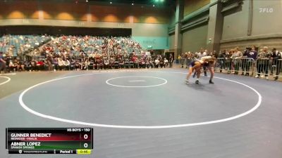 150 lbs Cons. Semi - Gunner Benedict, Redwood -Visalia vs Abner Lopez, Spanish Springs