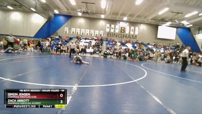 64 lbs Cons. Round 4 - Simon Jensen, Champions Wrestling Club vs Zach Abbott, Sanderson Wrestling Academy