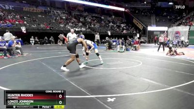 190 Class 3 lbs Cons. Round 2 - Hunter Rhodes, Hillsboro vs Lonzo Johnson, Lincoln College Prep