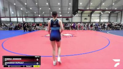 125 lbs Round 4 - Zorina Johnson, OR vs Savannah Dufault, WA