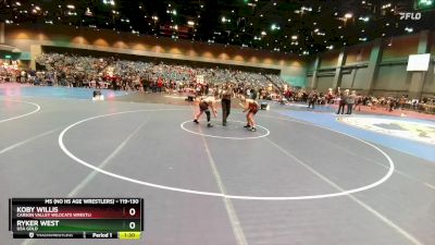 119-130 lbs Round 2 - Koby Willis, Carson Valley Wildcats Wrestli vs Ryker West, USA Gold