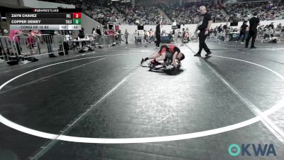 70 lbs Consi Of 16 #2 - Zayn Chavez, Del City Little League vs Copper Dewey, Tulsa Blue T Panthers
