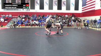 215 lbs 3rd Place Match - Greysen Miller, Wapsie Valley vs Donavon Farrell, Denver