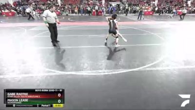 91 lbs Cons. Round 4 - Gabe Radtke, River Valley Youth Wrestling C vs Mason Lease, Oconomowoc