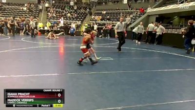 55 lbs Champ. Round 1 - Isaiah Pracht, Glenwood Wrestling Club vs Maddox Verrips, Carroll Cardinals