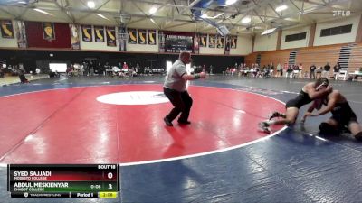 157 lbs Champ. Round 1 - Syed Sajjadi, Modesto College vs Abdul Meskienyar, Chabot College