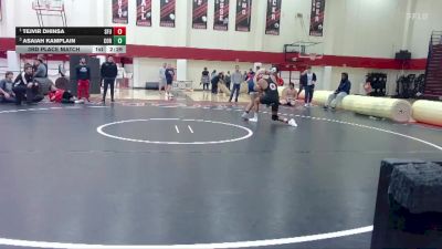 197 lbs 3rd Place Match - Asaiah Kamplain, Corban University vs Tejvir Dhinsa, Simon Fraser (B.C.)