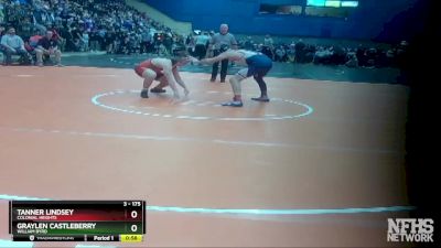 3 - 175 lbs Cons. Round 1 - Tanner Lindsey, Colonial Heights vs Graylen Castleberry, William Byrd