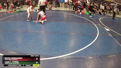 87 lbs Cons. Semi - Cade C. Myers, Green River Grapplers vs Royce Hernandez, Team Pride Academy