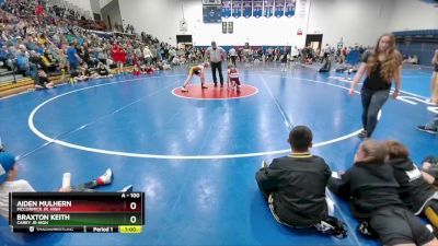 100 lbs Quarterfinal - Braxton Keith, Carey Jr High vs Aiden Mulhern, McCormick Jr. High