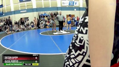 84 lbs Round 1 (10 Team) - Tayton Gates, East Noble TUF vs Olivia Barcus, Mishawaka Wrestling Club