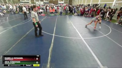 115 lbs Semifinal - Keva Kobayashi, Mountain Crest vs Isabella McDaniel, Cedar Valley