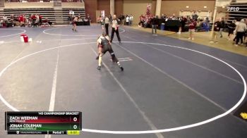 145 Championship Bracket Cons. Round 4 - Jonah Coleman, Kasson-Mantorville vs Zach Weeman, New Prague