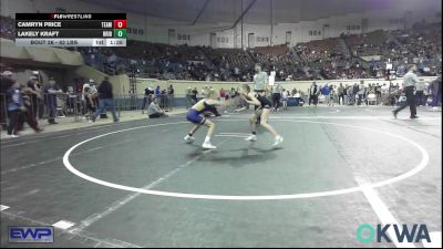 62 lbs Quarterfinal - Camryn Price, Team Tulsa Wrestling Club vs Lakely Kraft, Bridge Creek Youth Wrestling