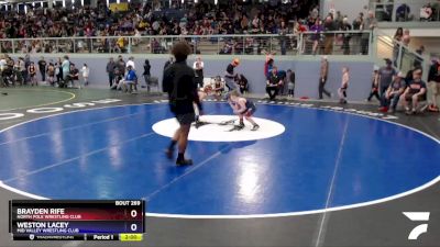 77 lbs Round 3 - Weston Lacey, Mid Valley Wrestling Club vs Brayden Rife, North Pole Wrestling Club