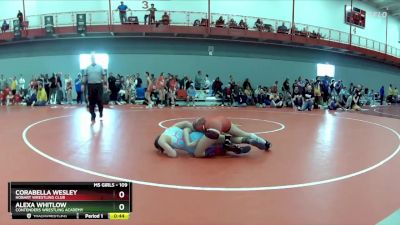 109 lbs Semifinal - Corabella Wesley, Hobart Wrestling Club vs Alexa Whitlow, Contenders Wrestling Academy