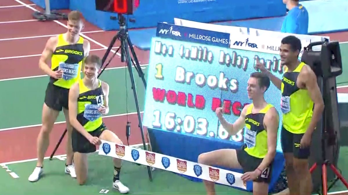 Brooks Beasts Smash 4xMile Indoor World Record