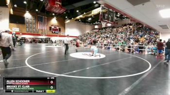 175 lbs Semifinal - Brooks St. Clair, Wyoming Indian Middle School vs Allen Schooner, Riverton Middle School