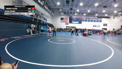 132 lbs Champ. Round 2 - Brody Allen, Glenrock vs Noah Irvine, Lander Valley