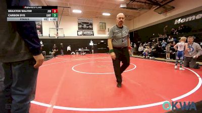 37-46 lbs Final - Braxton Walter, Joplin Youth Wrestling vs Carson Dye, Carthage Wrestling Club