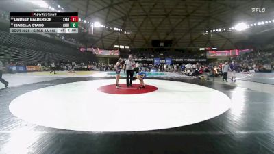 Girls 4A 115 lbs Cons. Round 3 - Isabella Otano, Chiawana (Girls) vs Lindsey Balderson, Stadium (Girls)