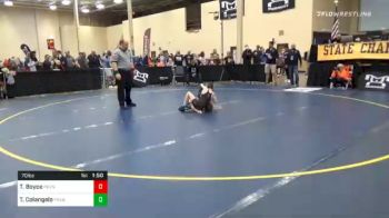 70 lbs Prelims - Tommy Boyce, Pennsbury vs Titus Colangelo, Franklin Regional