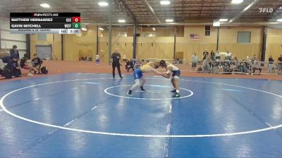 133 lbs Round 2 (6 Team) - Matthew Hernandez, Clackamas Community College vs Gavin Mitchell, Westcliff