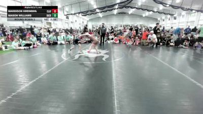 68 lbs Round Robin 2 - Maddison Kreinbihl, Claymont Orange - G vs Mason Williams, Backyard Barbies Purple - G