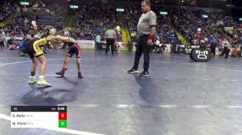 45 lbs Quarterfinal - Aven Beltz, Waynesboro vs Marlowe Pettit, Peters Township