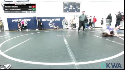 85 lbs Quarterfinal - Jessen Madrid, Chickasha Youth Wrestling vs Paxtyn McGilbert, Midwest City Bombers Youth Wrestling Club