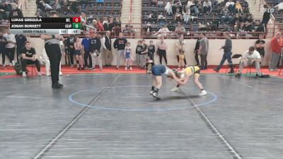 50_B lbs Semifinal - Lukas Gregula, Mt. Lebanon vs Jonah Burkett, Claysburg Kimmel