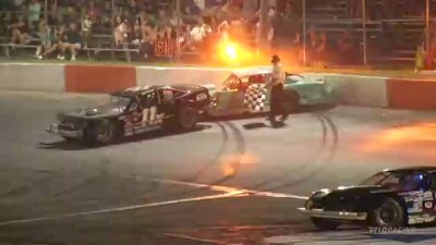 Leaders Crash Coming To Checkereds At End Of Figure 8 Race At Riverhead Raceway