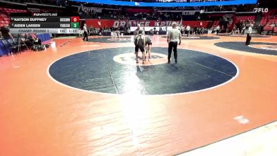 2A 120 lbs Champ. Round 1 - Aiden Larsen, Yorkville (Y. Christian) vs Kayson Duffney, Decatur (Eisenhower)