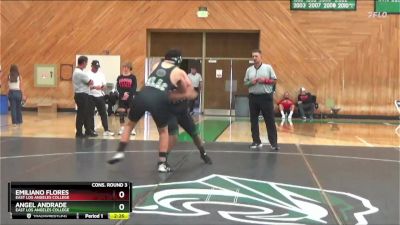 285 lbs Cons. Round 3 - Angel Andrade, East Los Angeles College vs Emiliano Flores, East Los Angeles College