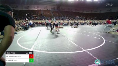 92 lbs Semifinal - Wyatt Wilkinson, Skiatook Youth Wrestling 2022-23 vs Benton Welch, Woodland Wrestling Club