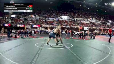 A - 285 lbs Cons. Round 1 - Zack Smith, Lockwood (Billings) vs Couper Estep, Beaverhead Co. (Dillon) / Twin Bridges / Sheridan