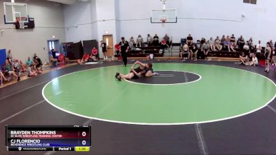 125 lbs Semifinal - Brayden Thompkins, KC Elite Wrestling Training Center vs Cj Florencio, Reverence Wrestling Club