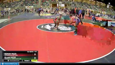 117 lbs Semifinal - Roman Miles, McMinnville Mat Club vs Elijah Hicks, Penninsula Wrestling Club