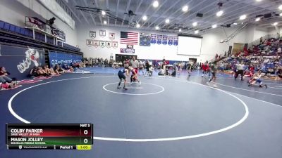 85 lbs Cons. Round 3 - Colby Parker, Sage Valley Jr High vs Mason Jolley, Douglas Middle School