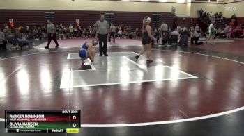 170 lbs Cons. Round 3 - Olivia Hansen, Clear Creek-Amana vs Parker Robinson, West Delaware, Manchester