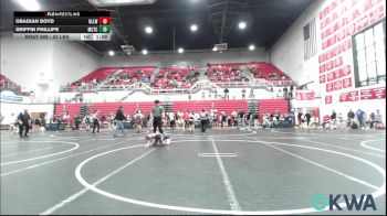 52 lbs Rr Rnd 1 - Obadiah Boyd, Harrah Little League Wrestling vs Griffin Phillips, Murray County Takedown Club