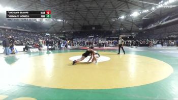 Girls 3A 155 lbs Cons. Round 4 - Jocelyn Silvani, Hermiston (Girls) vs Olivia V. Howell, Peninsula (Girls)