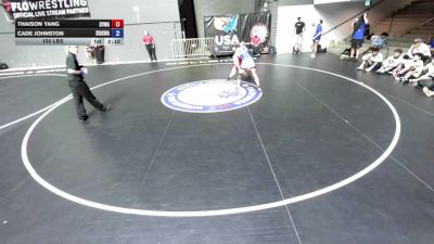 150 lbs Thaison Yang, CVWA - Central Valley Wrestling Association vs Cade Johnston, SDIKWA - San Diego-Imperial Kids Wrestling Association