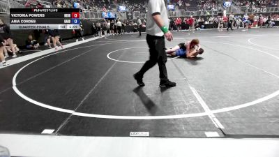 126.6-137.4 lbs Quarterfinal - Victoria Powers, Nebraska Wrestling Academy vs Aria Cordes, Garden City Wrestling Club