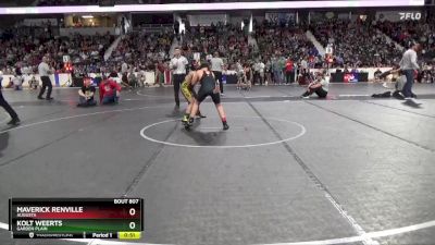 130 lbs 1st Place Match - Kolt Weerts, Garden Plain vs Maverick Renville, Augusta