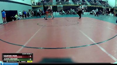 160 lbs Champ. Round 2 - Austin Crowder, The Fort Hammers Wrestling vs Courtney Rider, Midwest Regional Training Center