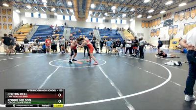 165 lbs Cons. Round 7 - Colton Bell, Lake Highland Prep vs Robbie Nelson, Yorkville Christian HS