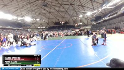 68 lbs Quarterfinal - Isabel Sanchez, Damaged Ear Wrestling Club vs Addie Ojard, Twin City Wrestling Club