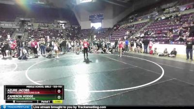 103-110 lbs Cons. Round 2 - Cameron Hodge, Betterman Elite Wrestling vs Azure Jacobs, Pueblo County Wrestling Club